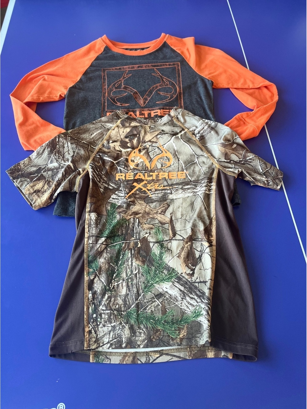 Realtree Boys' L 10-12y Activewear Shirts Camouflage Short Sleeve Orange Long Sl
